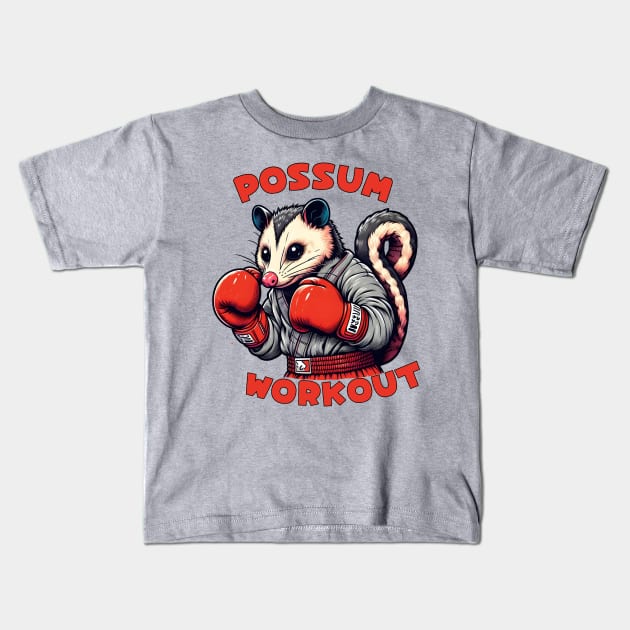 Kickboxing possum Kids T-Shirt by Japanese Fever